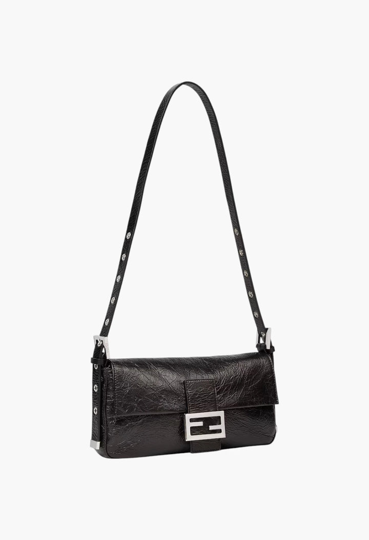 Baguette® 26424 Crackled black leather bag