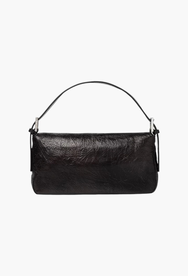 Baguette® 26424 Crackled black leather bag