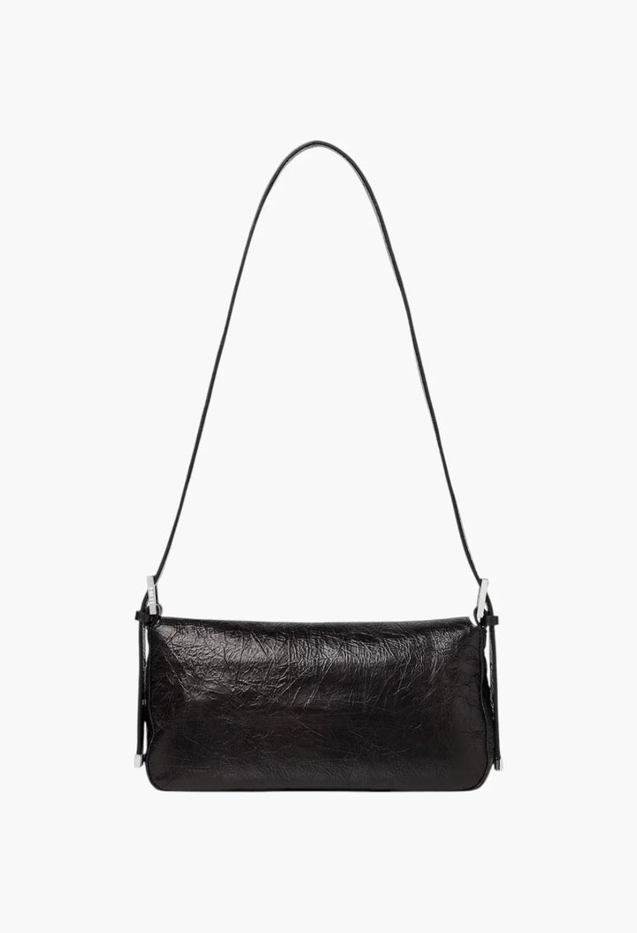 Baguette® 26424 crackled black leather bag