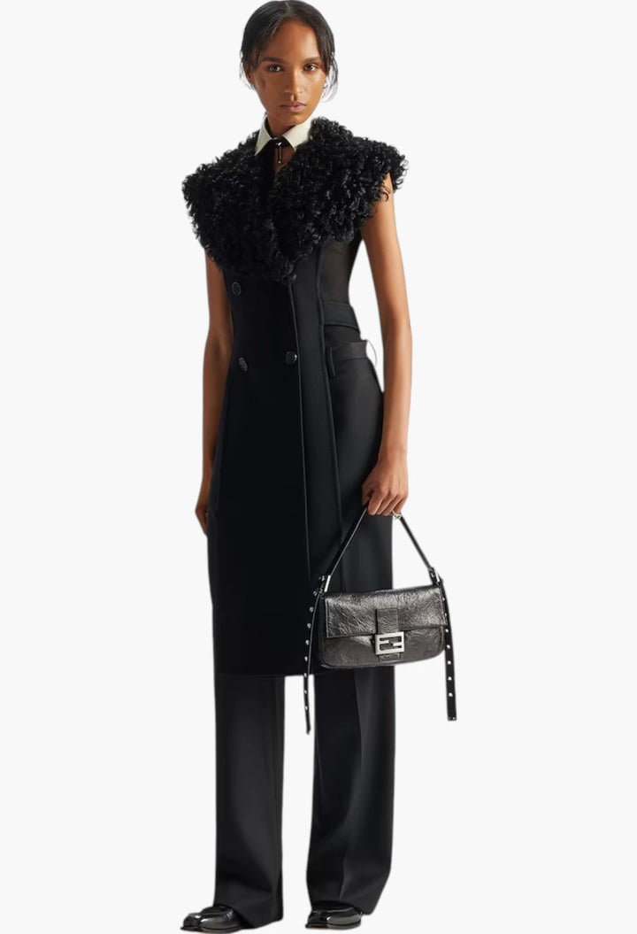 Baguette® 26424 Crackled black leather bag