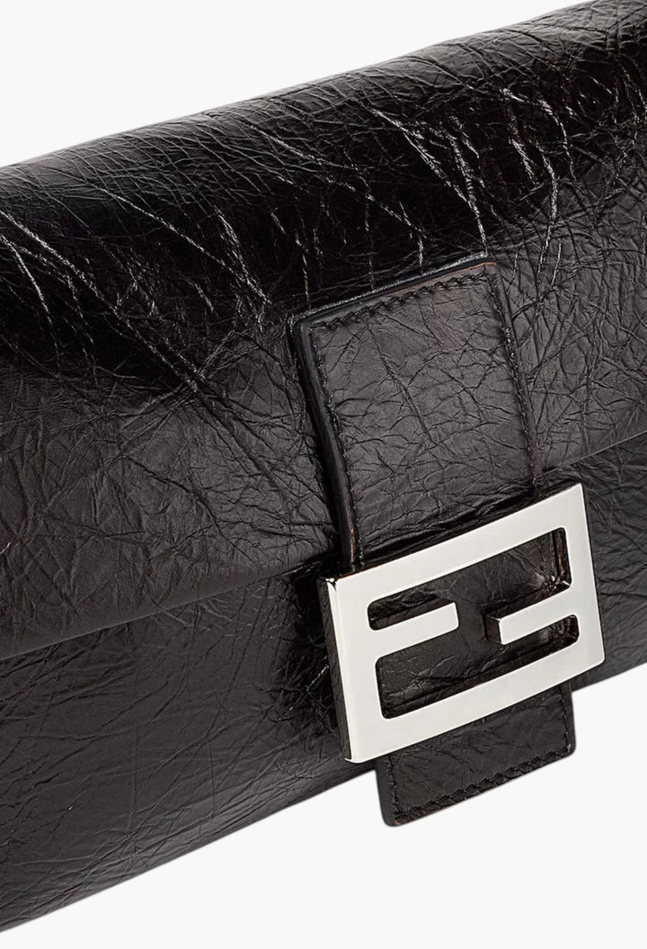 Baguette® 26424 Crackled black leather bag