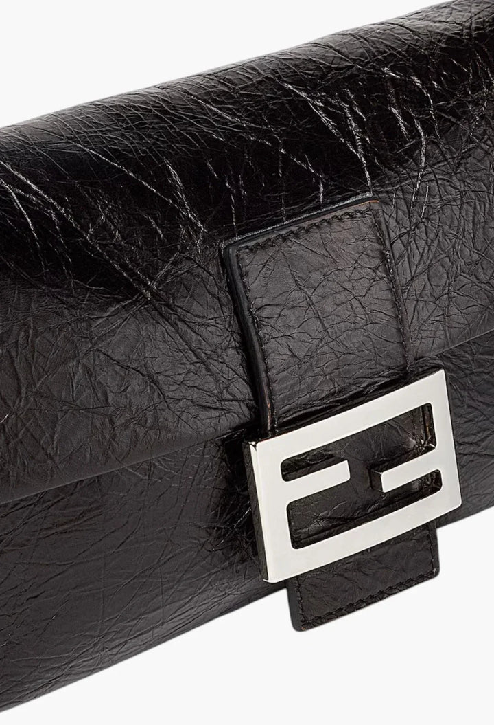Baguette® 26424 crackled black leather bag