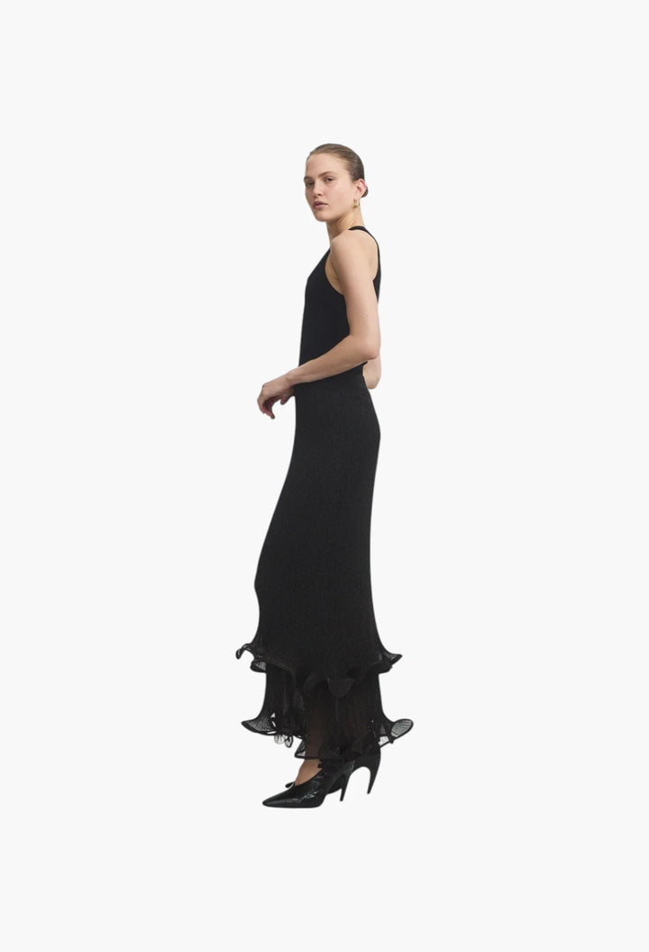 Agata Ruffle Knit Midi Skirt