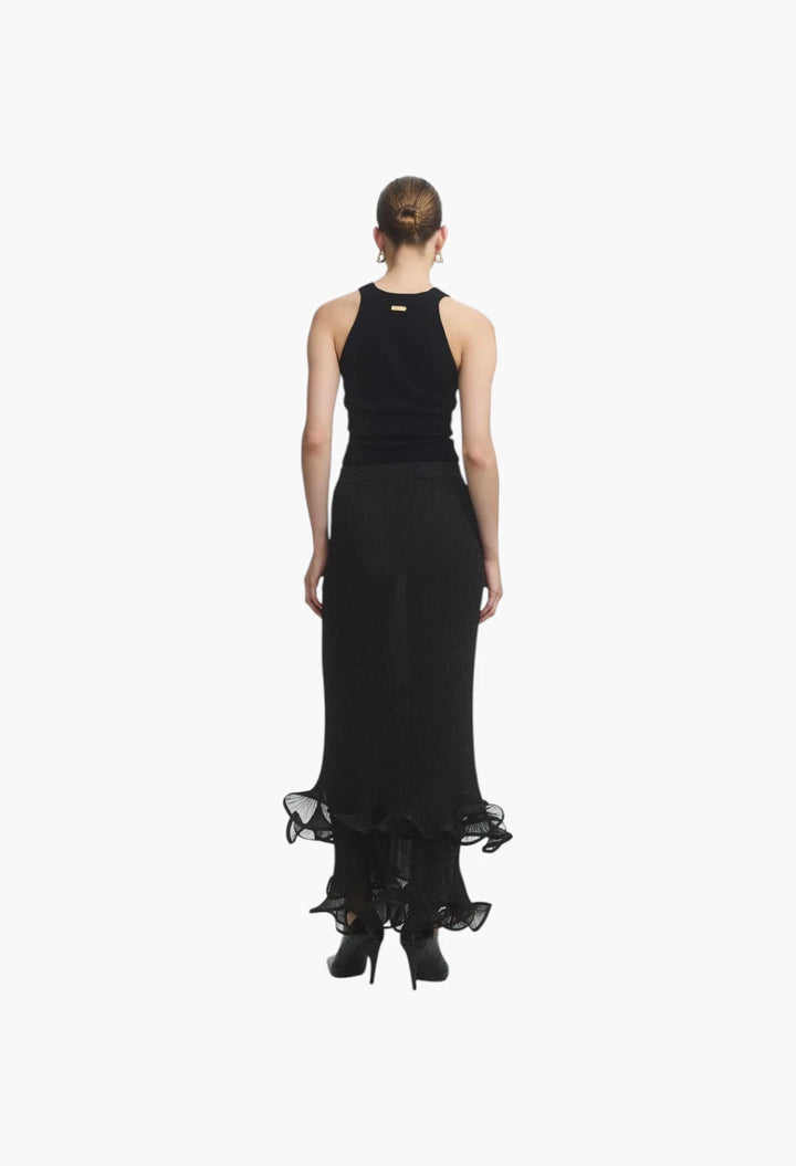 Agata Ruffle Knit Midi Skirt