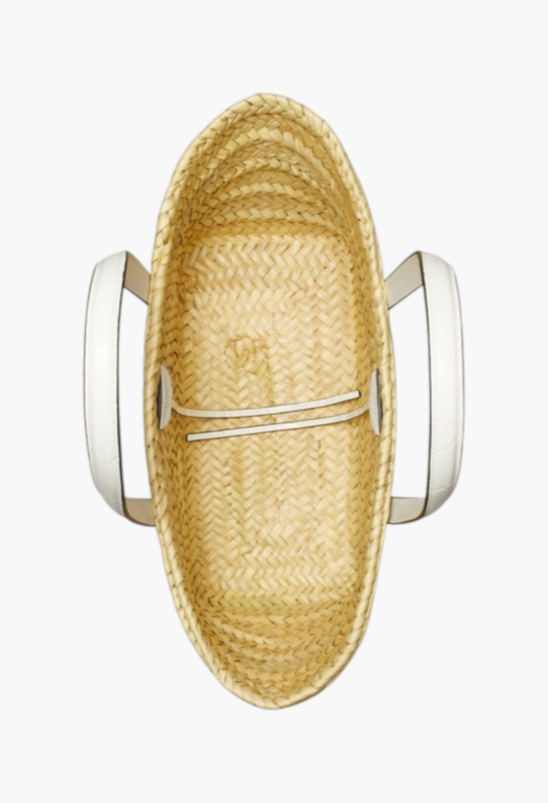 Blanc - Small Ella Croc-Embossed Straw Basket - GLAM MODA