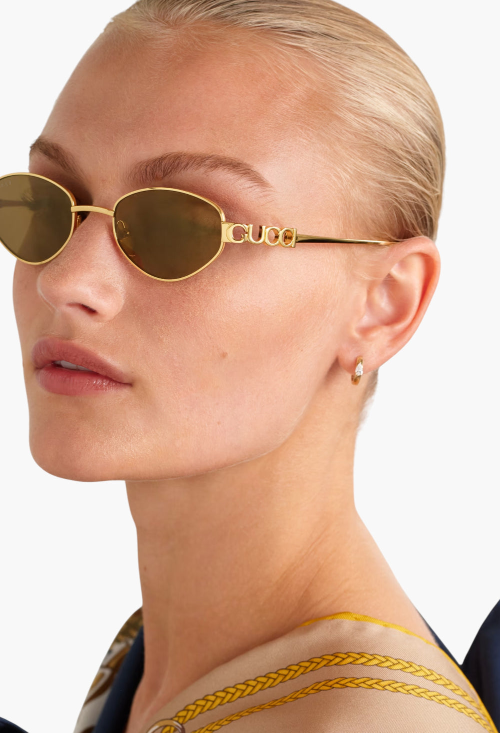 Block Bending Cat-Eye Gold-Tone Sunglasses - GLAM MODA