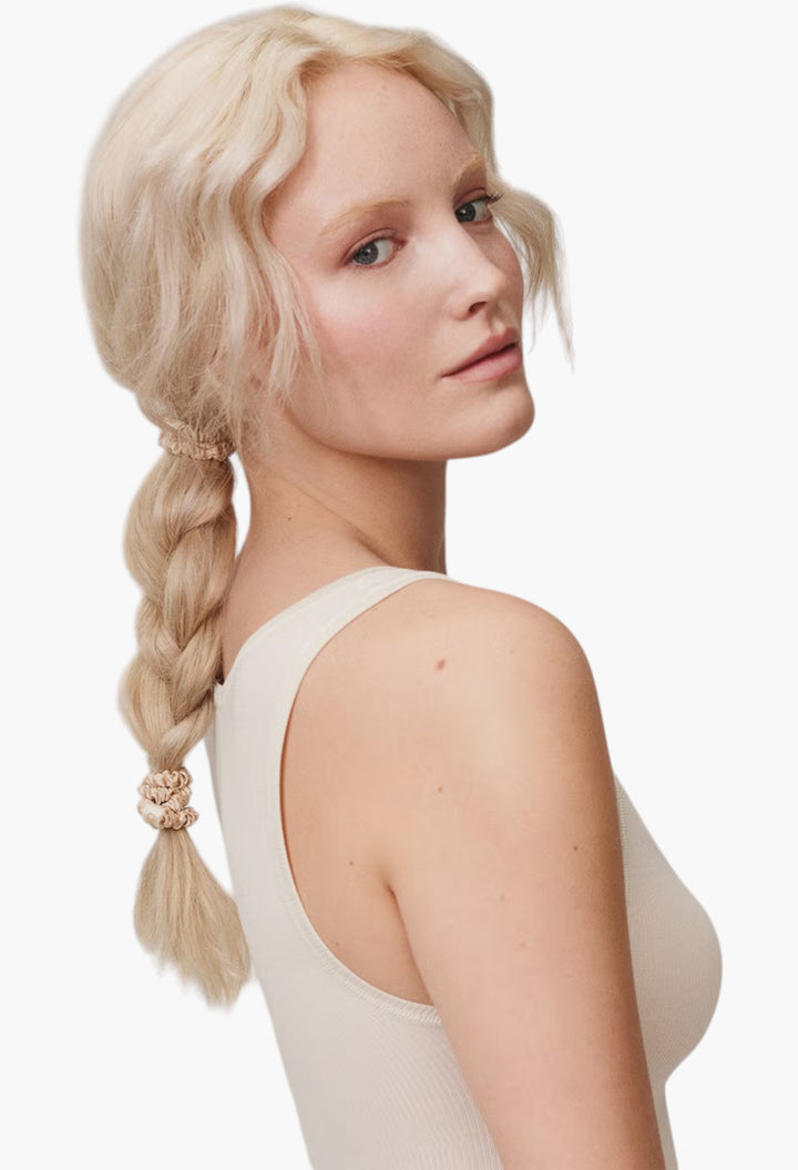 Blonde - Slip Pure Silk Skinny Scrunchie - GLAM MODA
