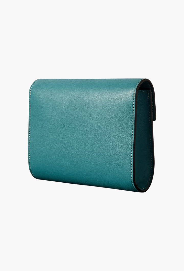 Blue - Leather Clutch - GLAM MODA