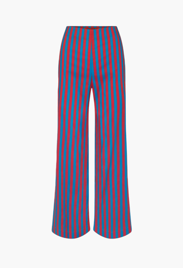 Blue/Paprika Stripe - Pia Striped Poplin Pant