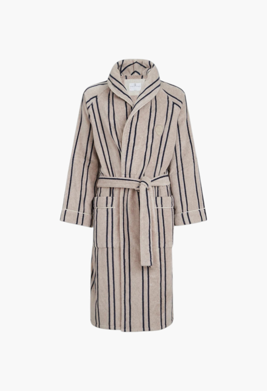 Striped Cotton Terrycloth Bathrobe With Logo - GLAM MODA