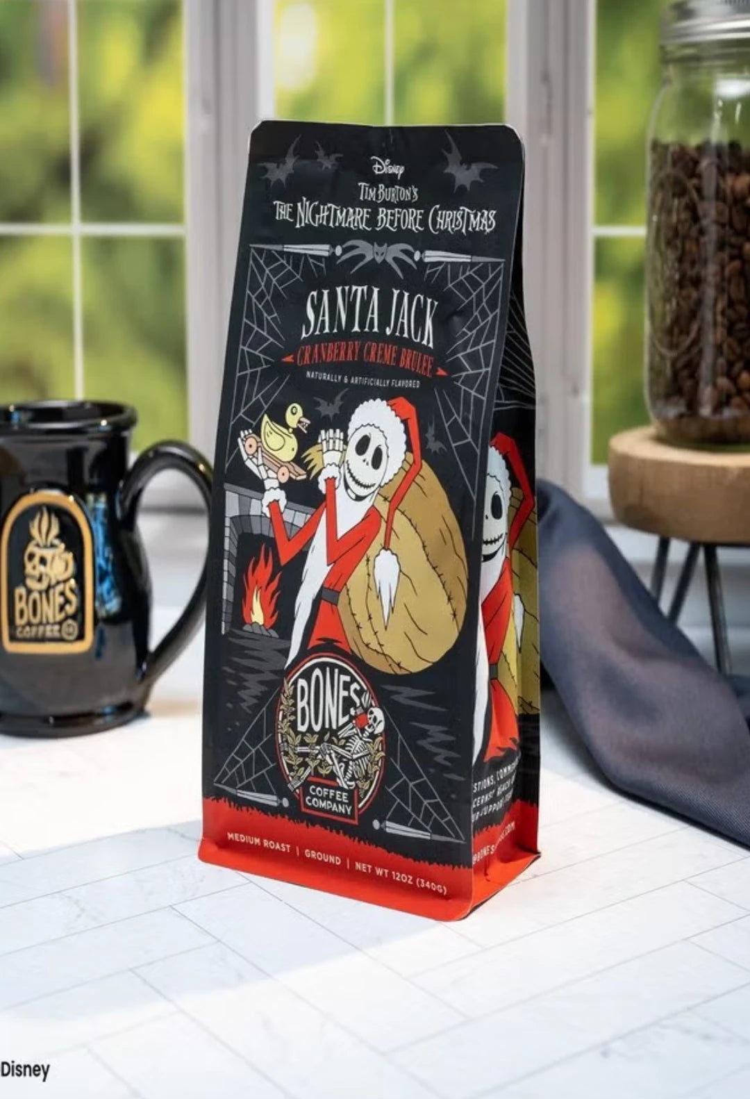 Bones Coffee Company The Nightmare Before Christmas Santa Jack Flavored Coffee Beans