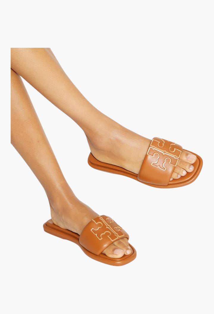 Bourbon Miele/Gold - Double T Sport Slide - GLAM MODA