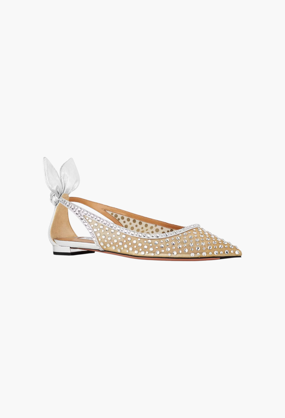 Bow Tie Crystal Tulle Flat - GLAM MODA