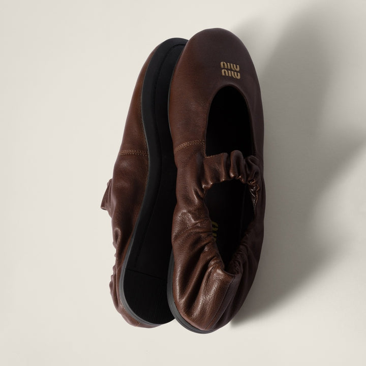 Briarwood - Ruches Nappa Leather Ballerinas - GLAM MODA