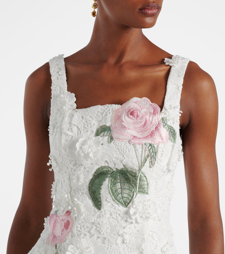 Bridal Larissa Floral Lace Midi Dress - GLAM MODA