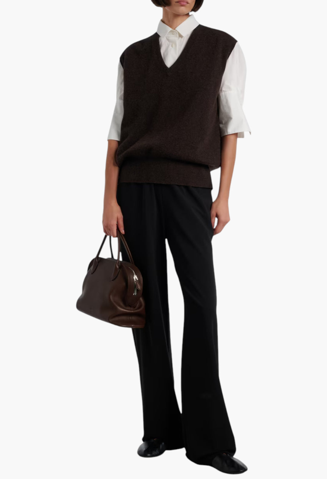 Brown - Agnes Leather Tote Bag - GLAM MODA