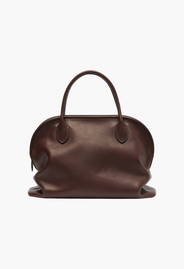 Brown - Agnes Leather Tote Bag - GLAM MODA
