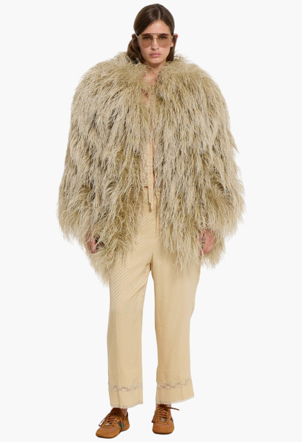 Brown Fabric - Women's Gucci Shift Sneaker - GLAM MODA