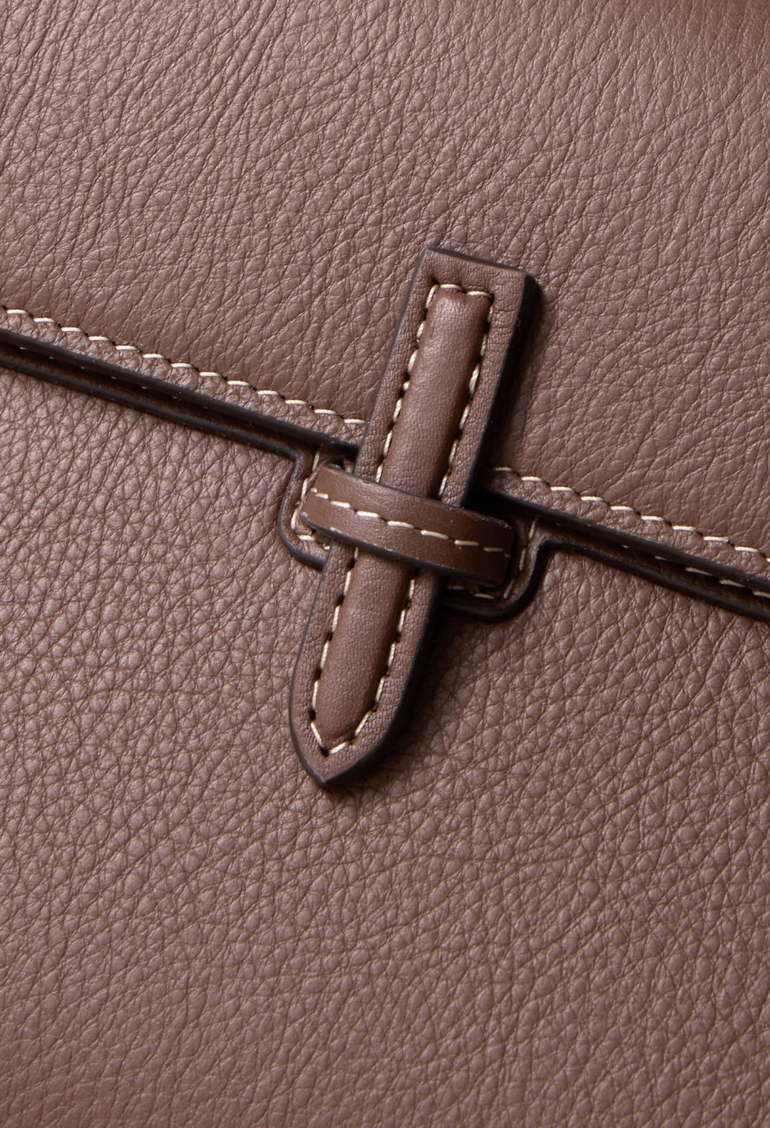 Brown - Large Leather Clutch - GLAM MODA