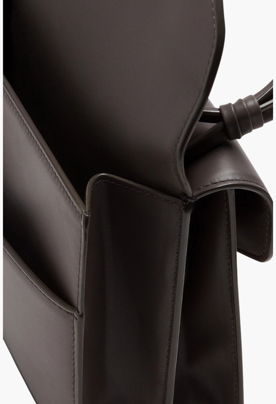 Brown - Nodo Piano Shoulder Bag in Calfskin Leather - GLAM MODA