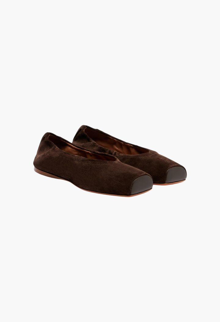 Brown - Suede Ballet Flats - GLAM MODA