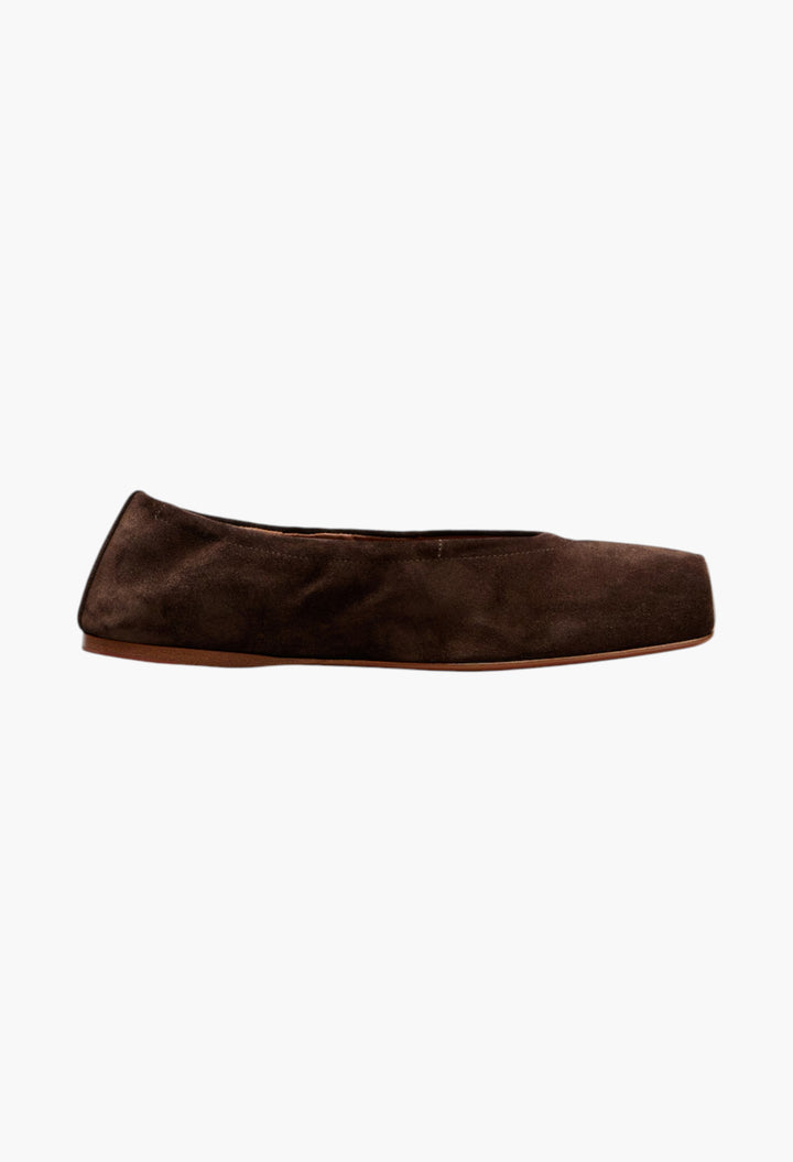 Brown - Suede Ballet Flats - GLAM MODA