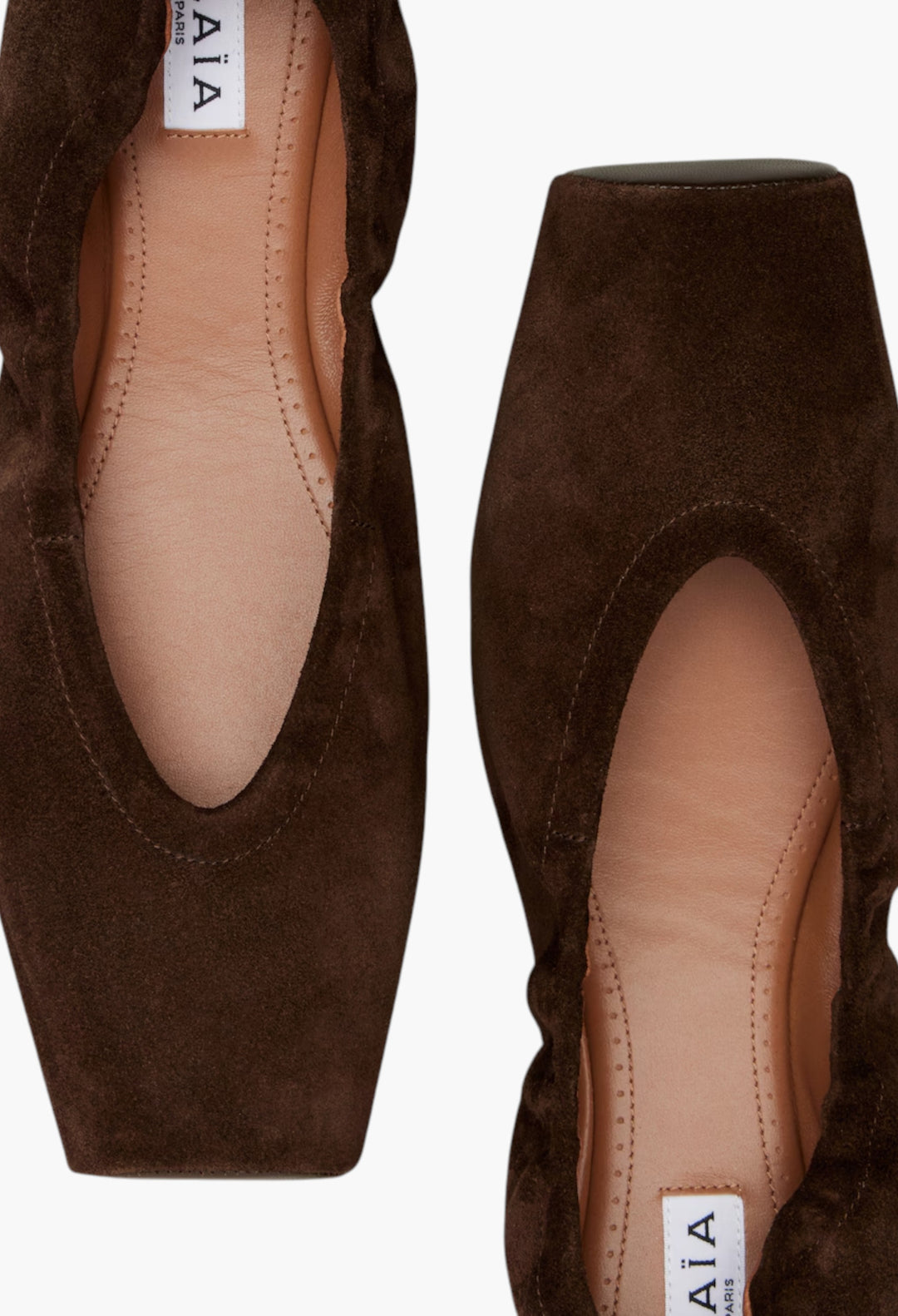 Brown - Suede Ballet Flats - GLAM MODA