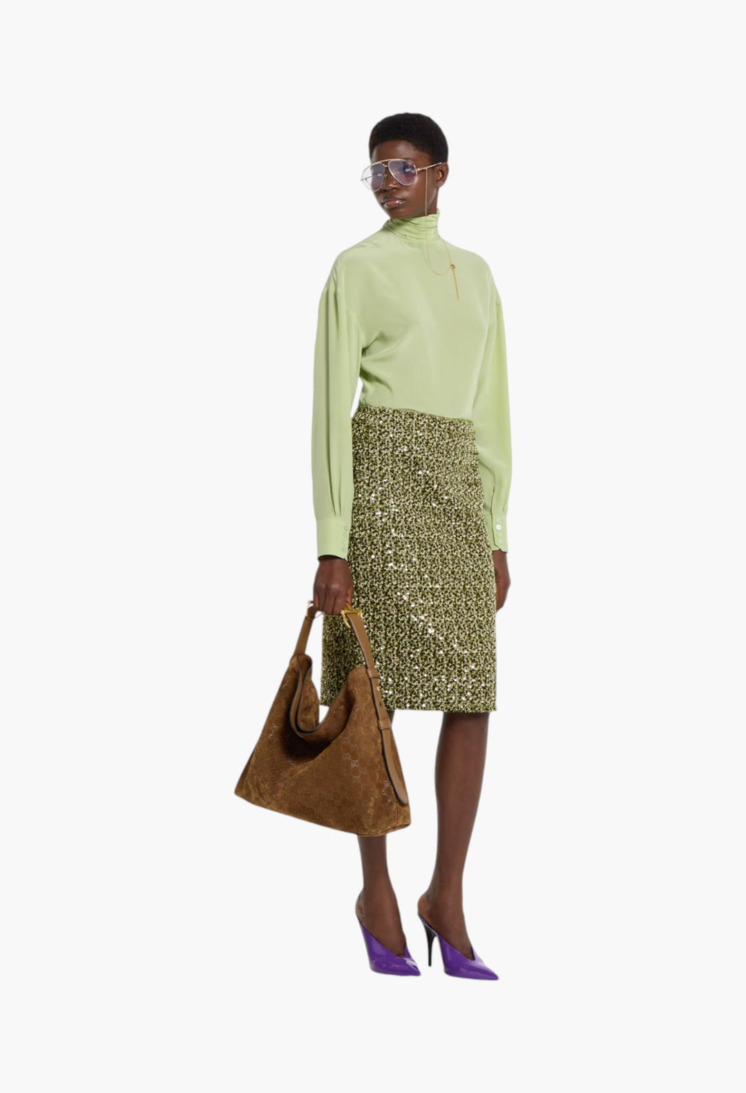 Brown Suede - Gucci Beatrix Large Tote Bag - GLAM MODA