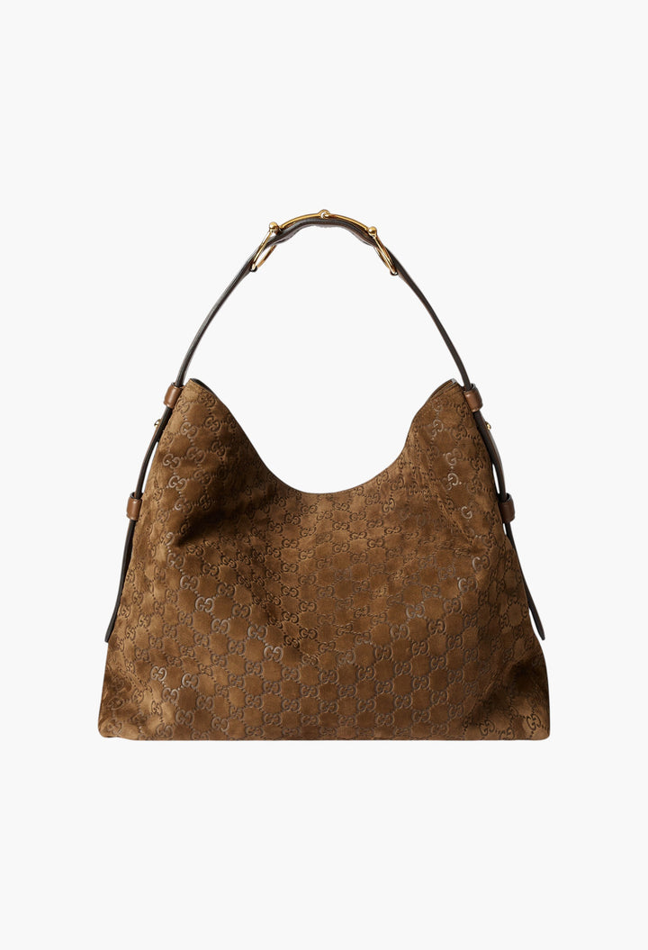 Brown Suede - Gucci Beatrix Large Tote Bag - GLAM MODA