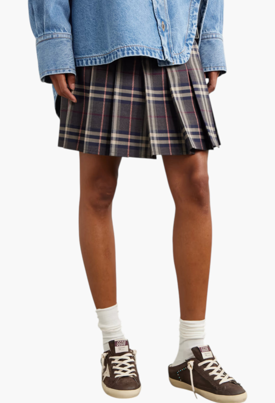 Brown - Super-Star Sabot Distressed Leather-Trimmed Studded Suede Slip-On Sneakers - GLAM MODA