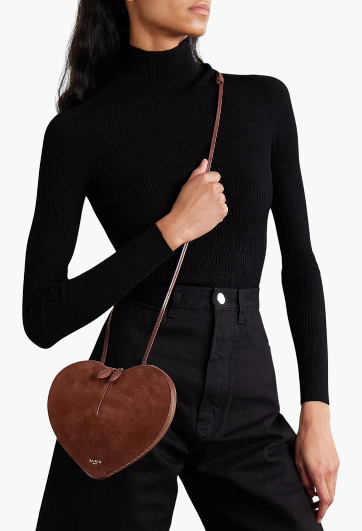 Le Coeur suede and leather shoulder bag