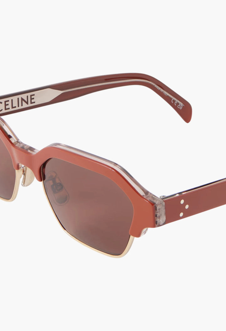 Square frame acetate sunglasses