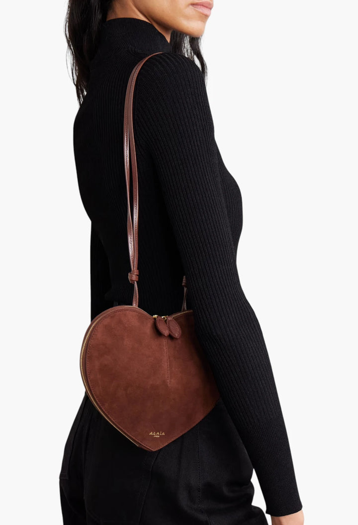 Le Coeur suede and leather shoulder bag