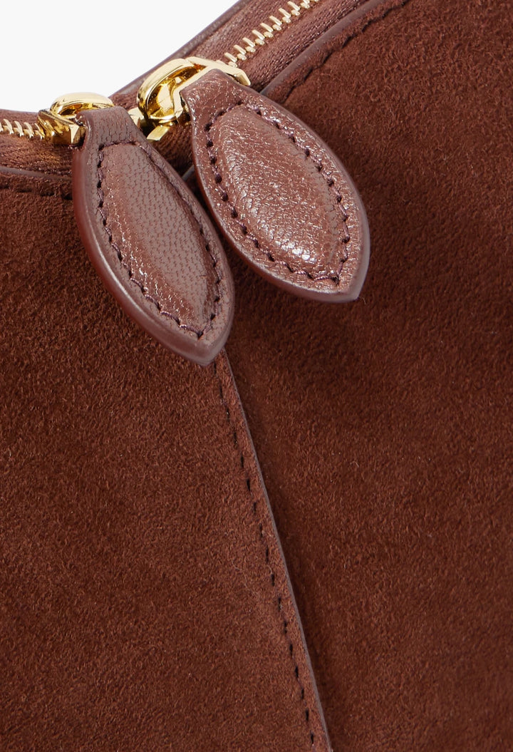 Le Coeur suede and leather shoulder bag