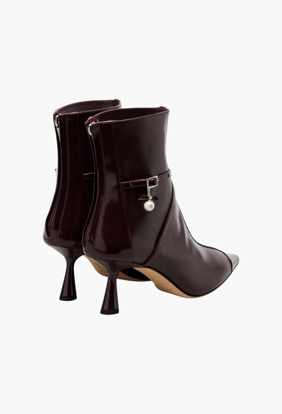 Burgundy - Aren 65 Leather Ankle Boots - GLAM MODA