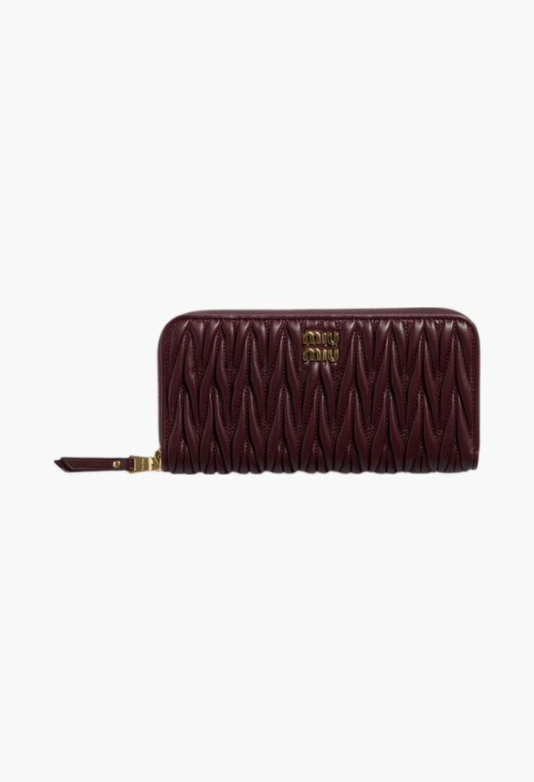 Burgundy - Large Matelassé Nappa Leather Wallet