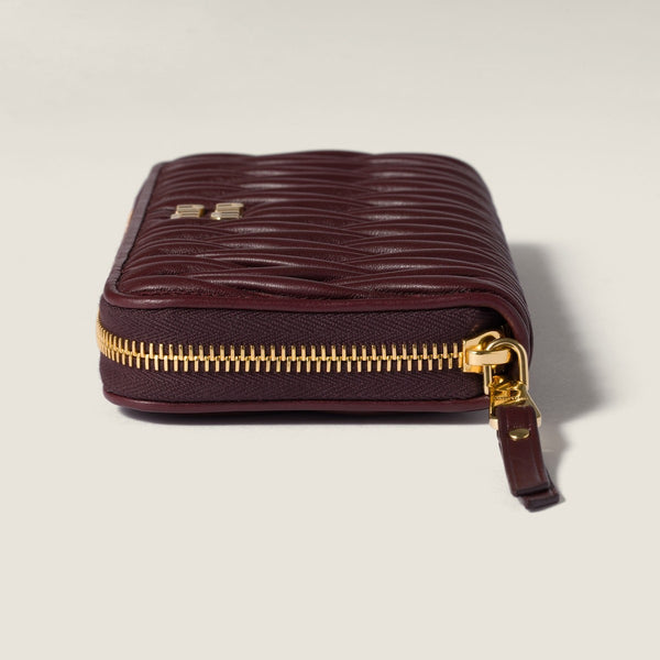 Burgundy - Large Matelassé Nappa Leather Wallet