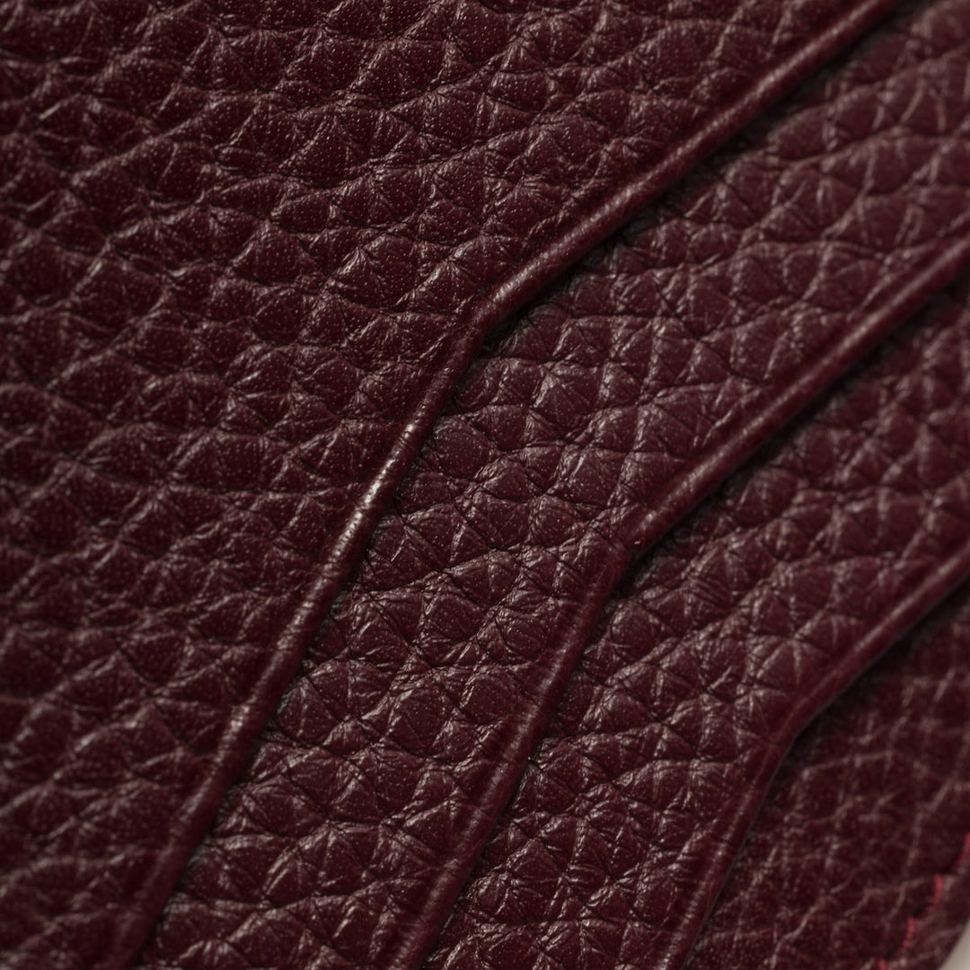 Burgundy - Leather Card Holder - GLAM MODA