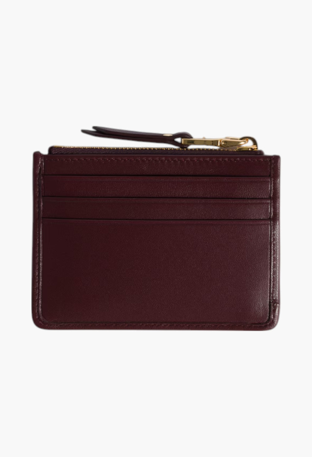 Burgundy - Matelassé Nappa Leather Card Holder - GLAM MODA