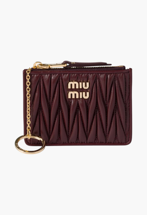 Burgundy - Matelassé Nappa Leather Card Holder
