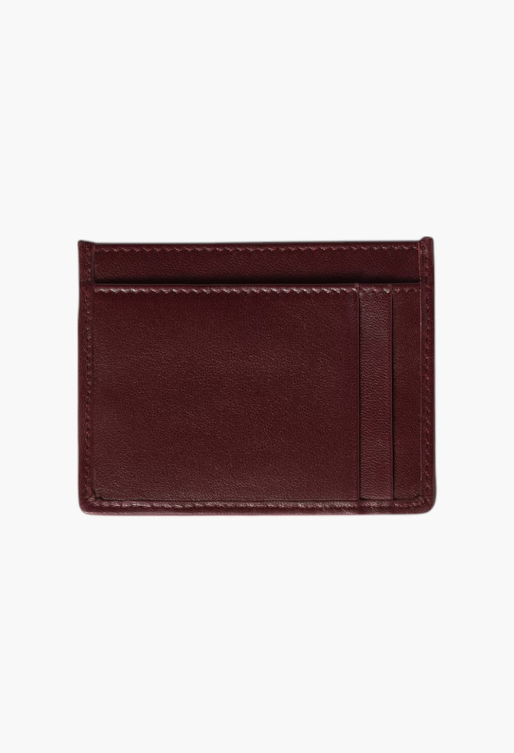 Burgundy - Matelassé Nappa Leather Card Holder - GLAM MODA
