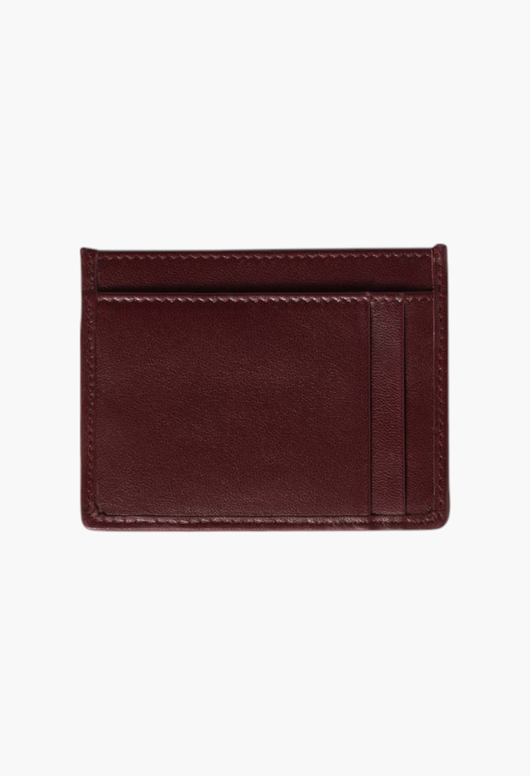 Burgundy - Matelassé Nappa Leather Card Holder - GLAM MODA