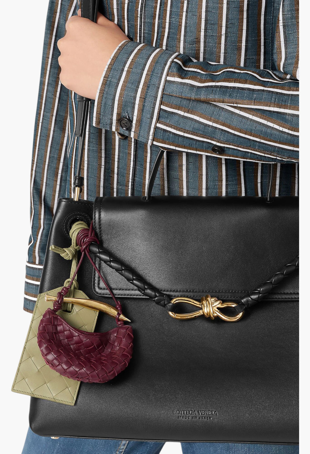 Burgundy - Miniature Sardine Bag in Intrecciato Leather - GLAM MODA