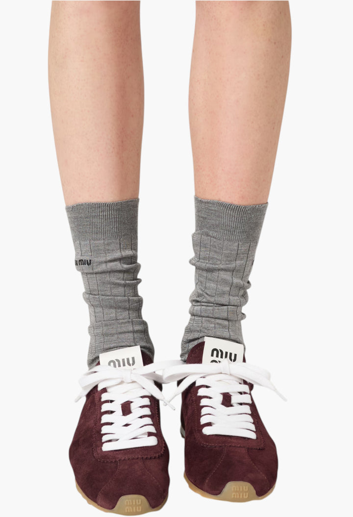 Burgundy - Plume Suede Sneakers - GLAM MODA