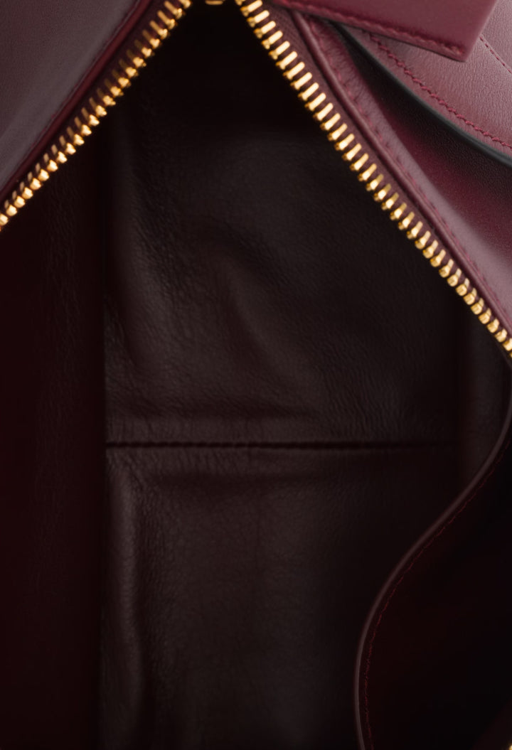 Burgundy - Prada Aimée Leather Shoulder Bag - GLAM MODA