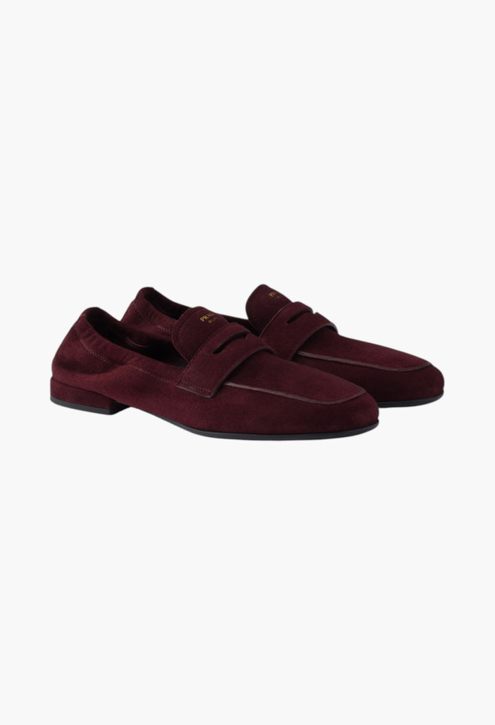 Burgundy - Shuffle Antiqued Suede Loafers - GLAM MODA