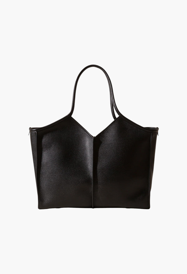 Calella Squared Medium Grainy - Leather Trimmed Tote Bag