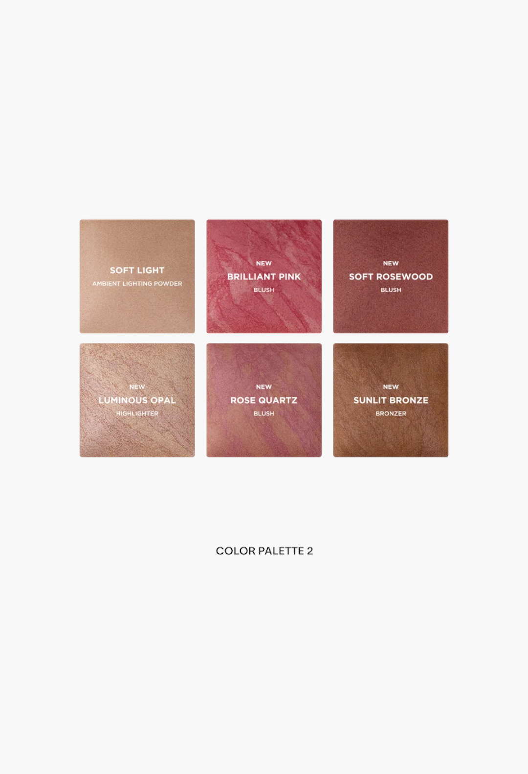 GLAM MODA Ambient Lighting Edit Unlocked Palette 2 featuring six powder shades of blush, bronzer, and highlighter.