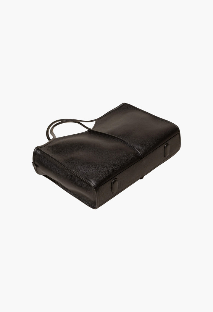 Calella Squared Medium Grainy - Leather Trimmed Tote Bag - GLAM MODA