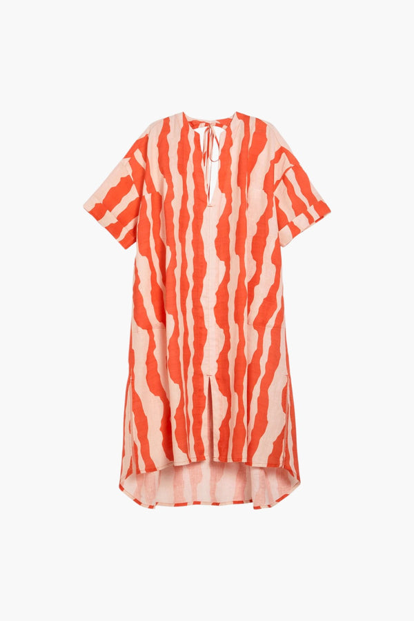 Calima Tangelo Linen Dress
